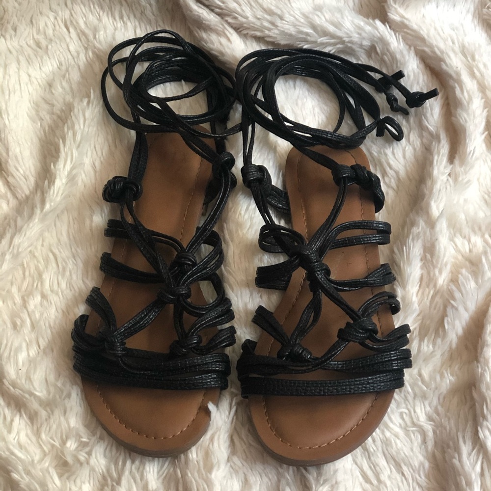 Black gladiator sandals